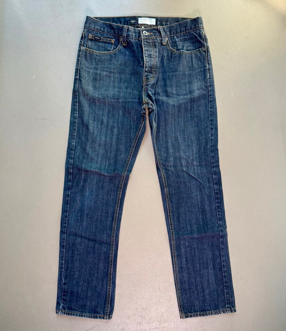 RVCA New Normal Denim Jeans 31 Dark Wash Straight Leg Skater Streetwear